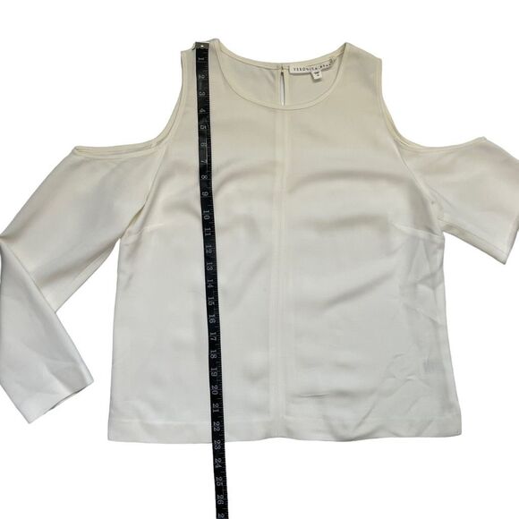 Veronica Beard White Cold-Shoulder Blouse Medium Size10 Viscose blend - Picture 9 of 11